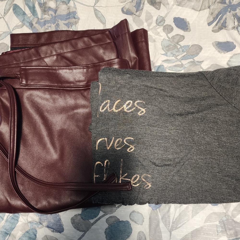 Bundle of a burgundy skirt size 18 and tunic size 2